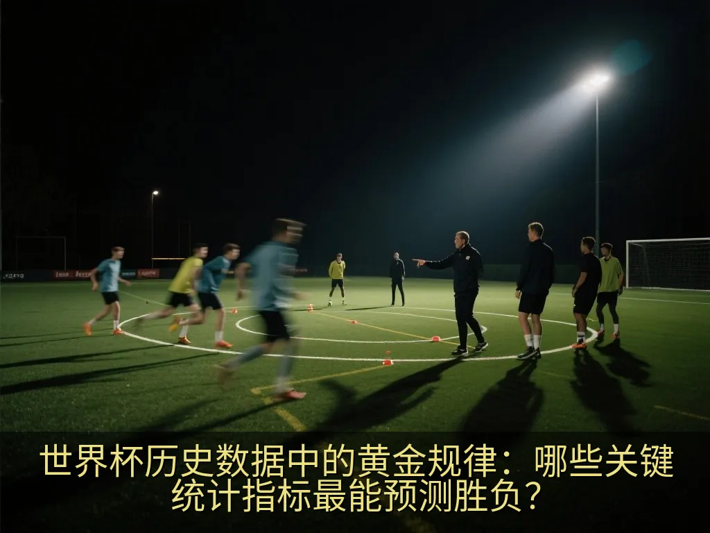 抽象的发光足球场，带有数字化网络线条与数据全息图